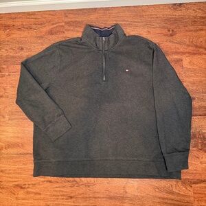 Men's Tommy Hilfiger Grey Quarter-Zip Sweater Size 3XL